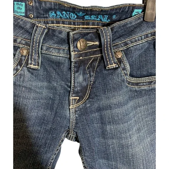 Sang Real By Miss Me Women's Size 27 Bootcut Flare Selvedge Denim Jeans Y2K - Picture 5 of 11